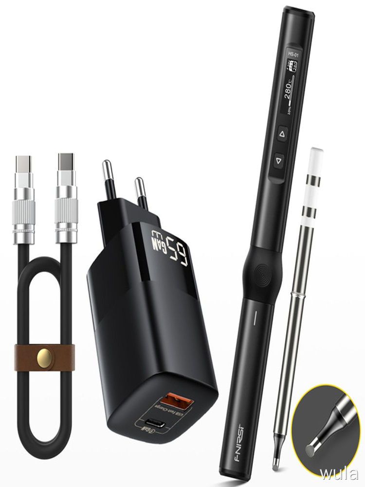 Паяльник индукционный FNIRSI HS-01 65 Вт OLED-дисплей 9-20 В PD для ремонта электроники
