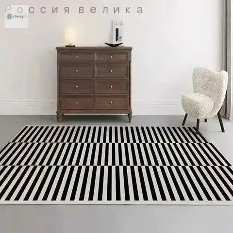 Ковер 160x250 см 4 мм без рисунка черный, белый
