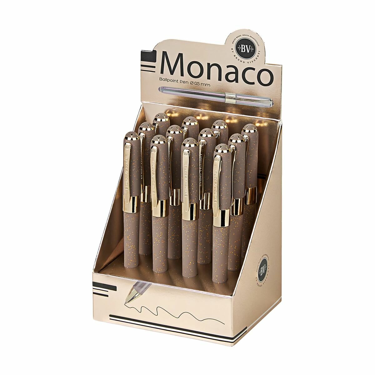 Ручка шариковая BRUNO VISCONTI MONACO SPACE (0.4мм, синяя, покрытие soft-touch) (20-0125/51), 12шт.