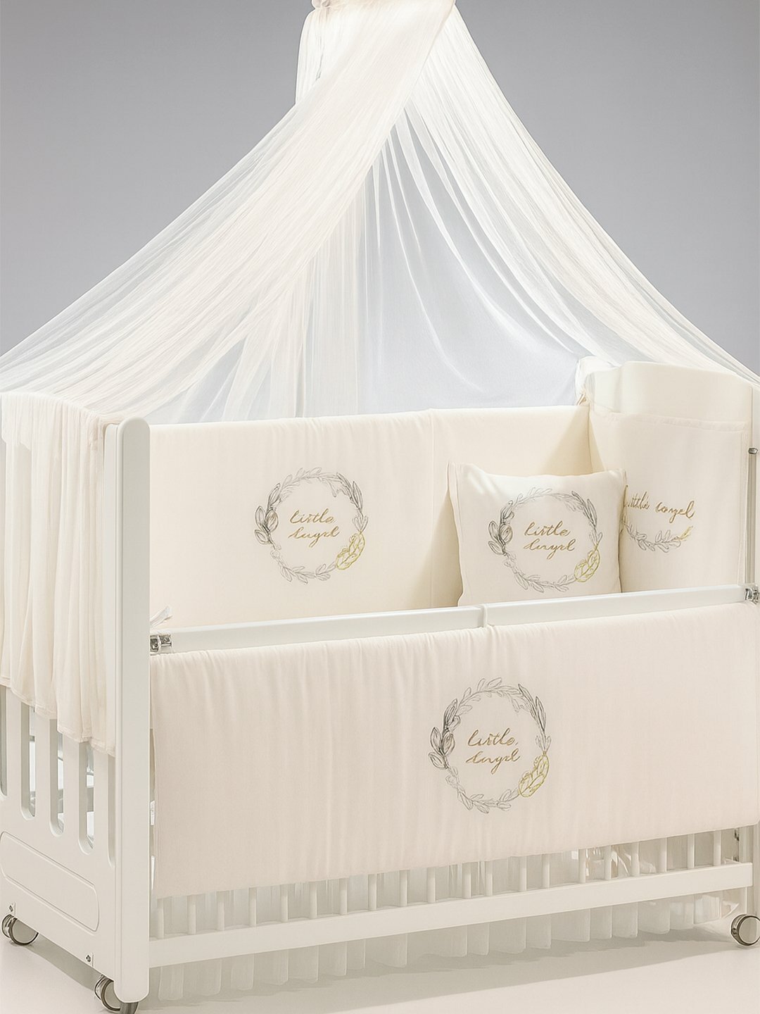 Кроватка Meltem "Mia", трансформер, дерево, прямоугольная, длина120 см, высота 60 см