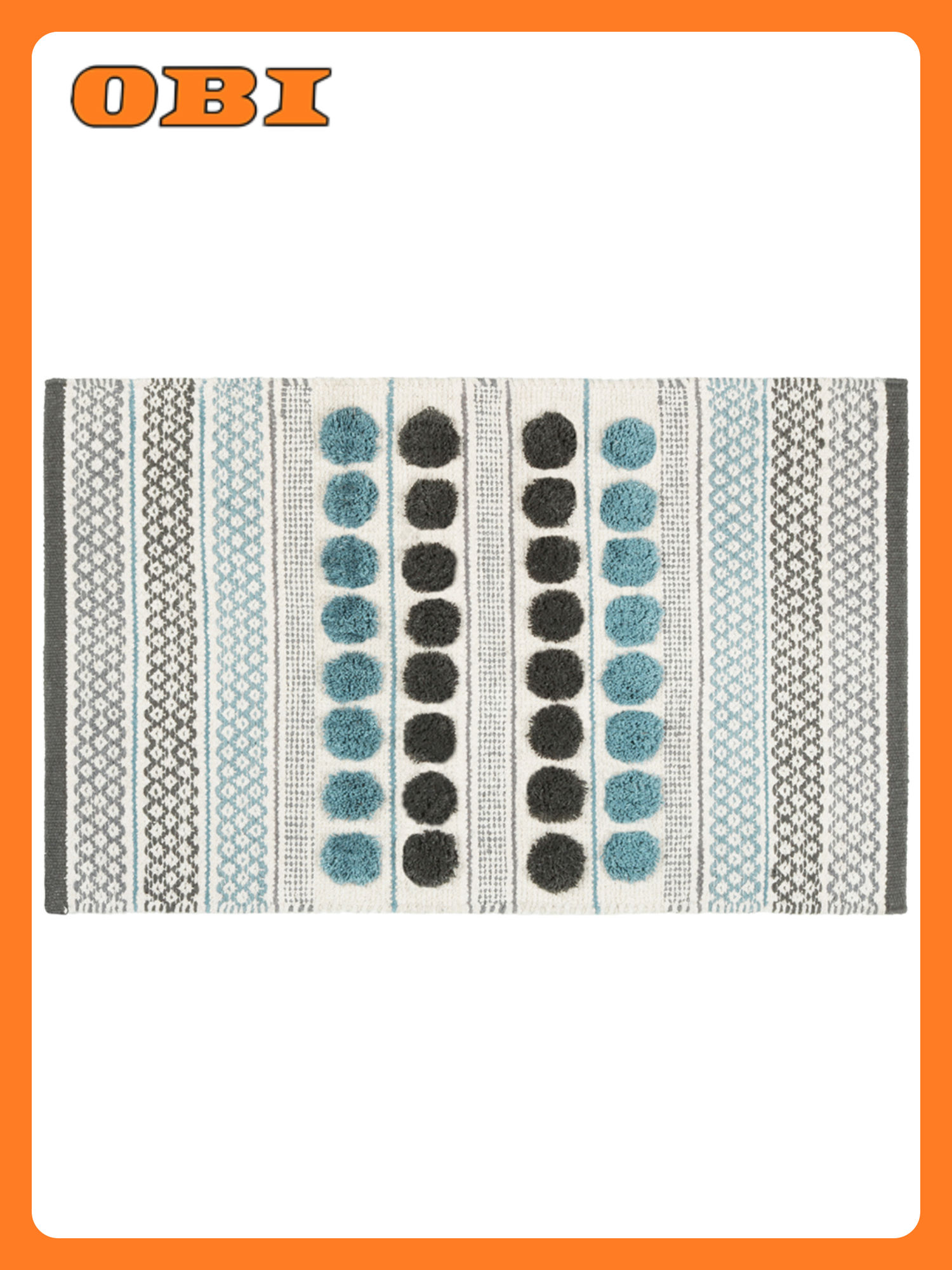 Коврик Fixsen Lotus для ванной 100% хлопок голубой 50x80 см