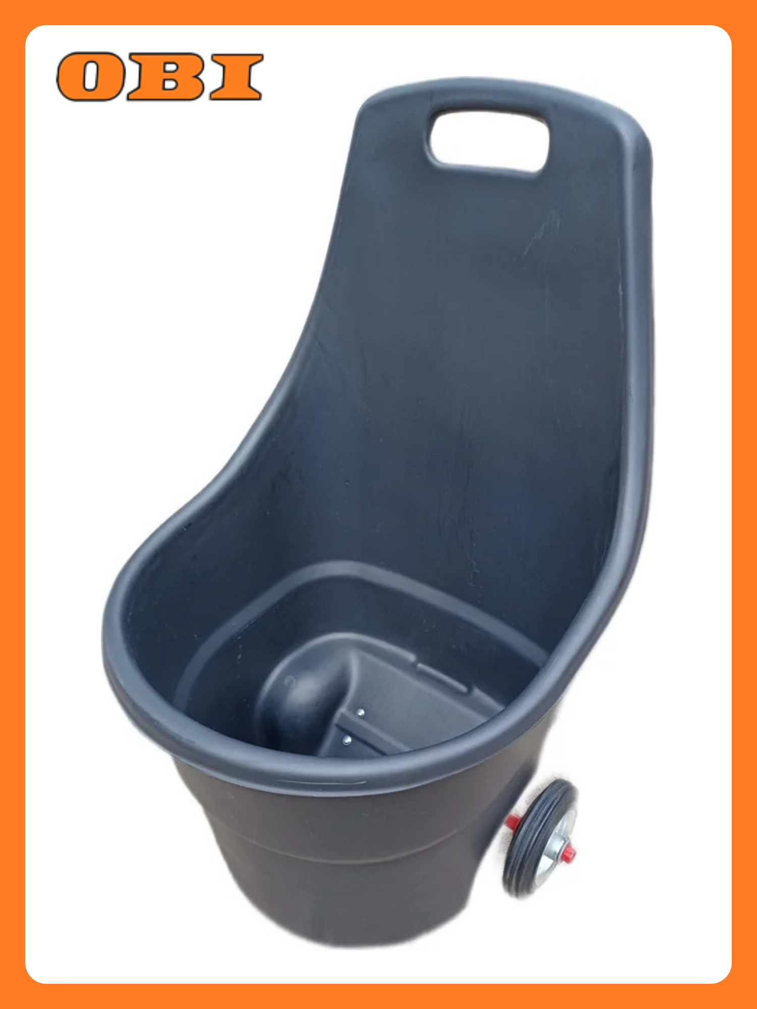 Ведро-тележка Антиудар пластик 50л с промышленным колесом серая