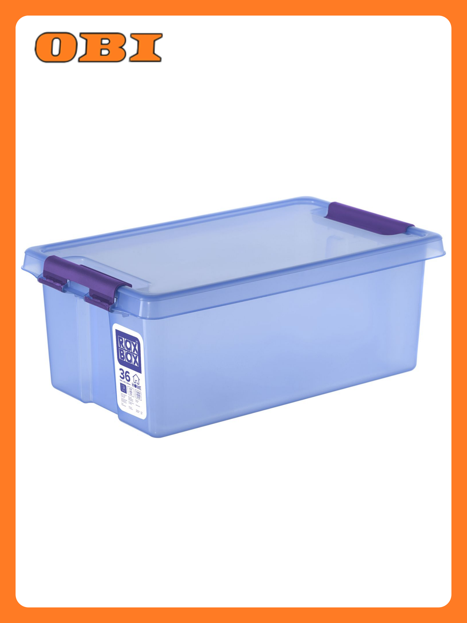 Ящик Roxor Consumer с крышкой и клипсами 36 серия Home голубой