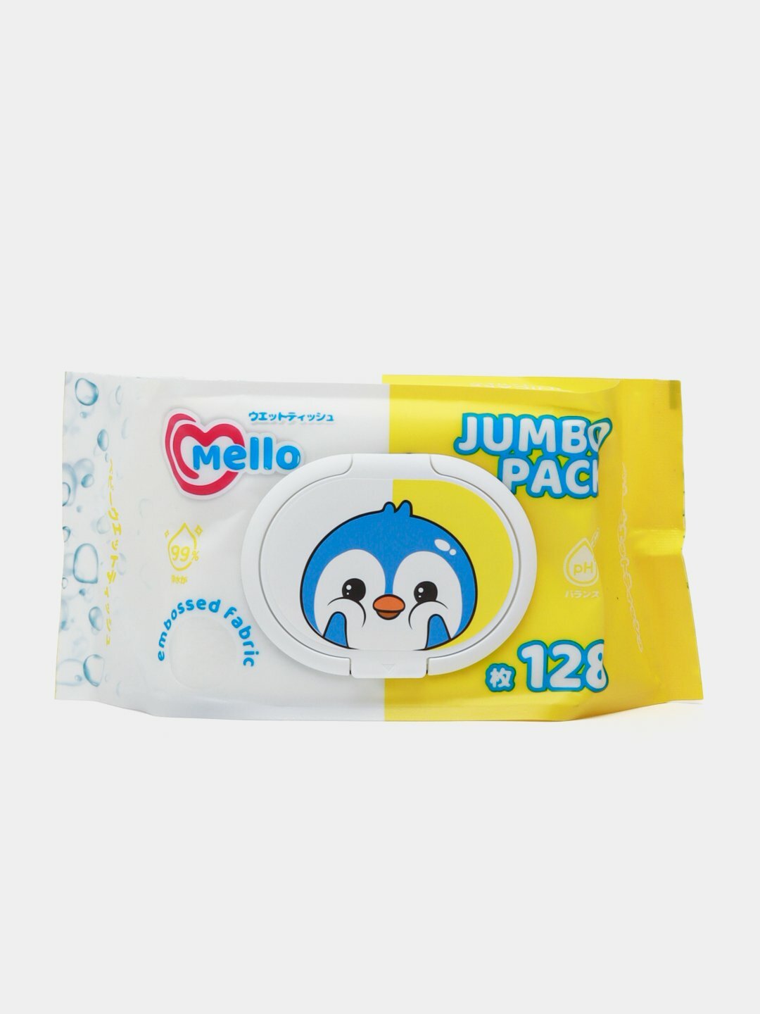 Влажные салфетки Mello,128 гипоаллергенные, для всей семьи, 128 шт.