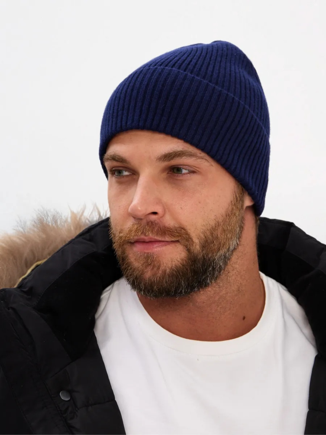 Шапка для мужчин, размер 1, синий — фото 1