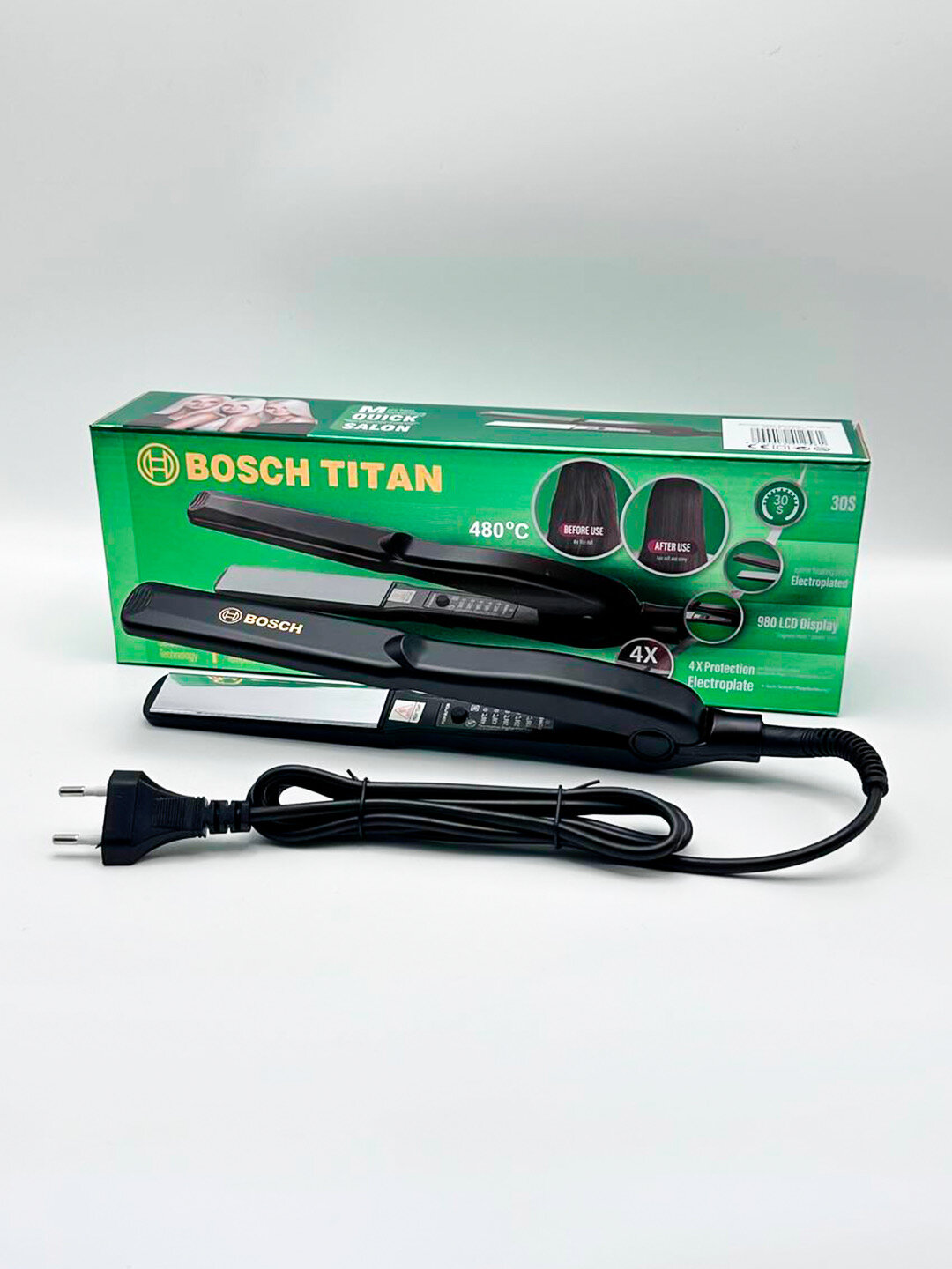 Выпрямитель для волос BOSCH Titan BO-913, титаново-керамический, 4 температурных режима