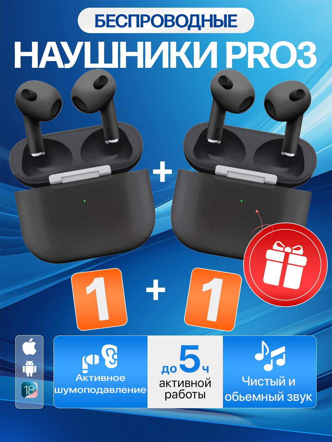 Беспроводные наушники airpods pro3//Наушники/airpods, iPhone и Android 1+1