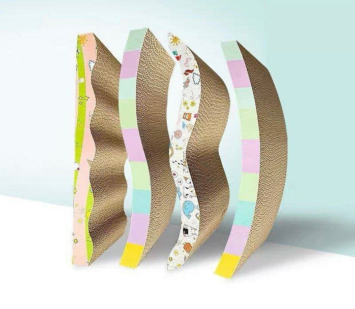 Когтеточка KinderCat Earth, 42см, для кошек и котят, картонная, с лежанкой