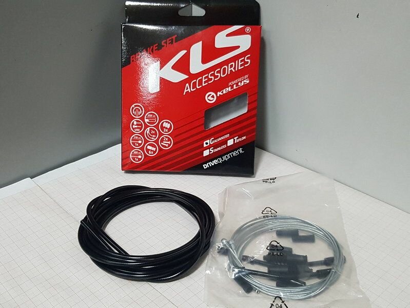 Комплект тросов тормоза (+оболочки и наконечники) для велосипеда KLS (гальванизированное покрытие) ZKE19758