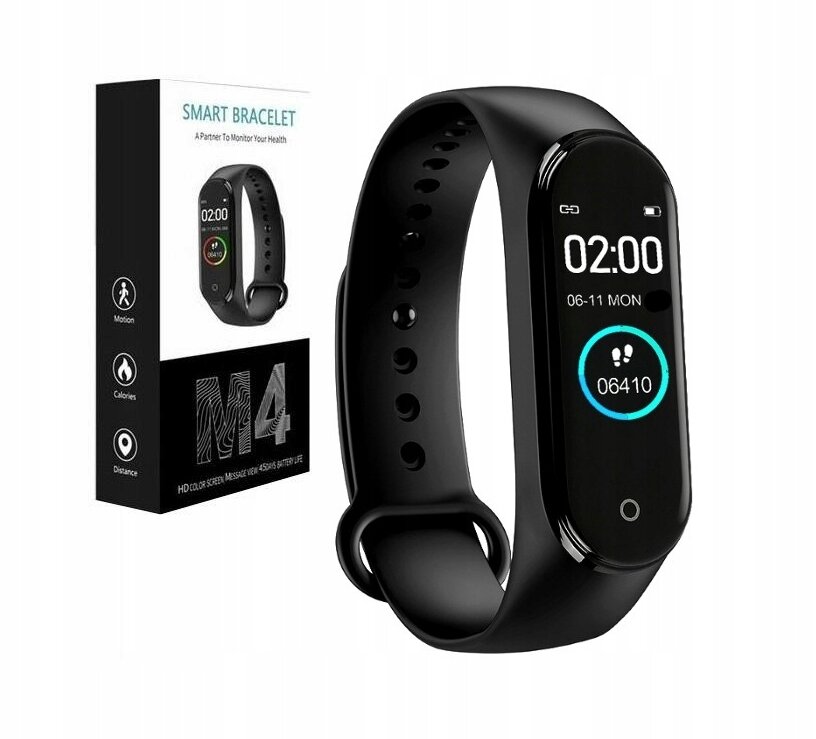 Смарт-часы M4, смарт-браслет, выгодное предложение, цвет черный. — фото 1