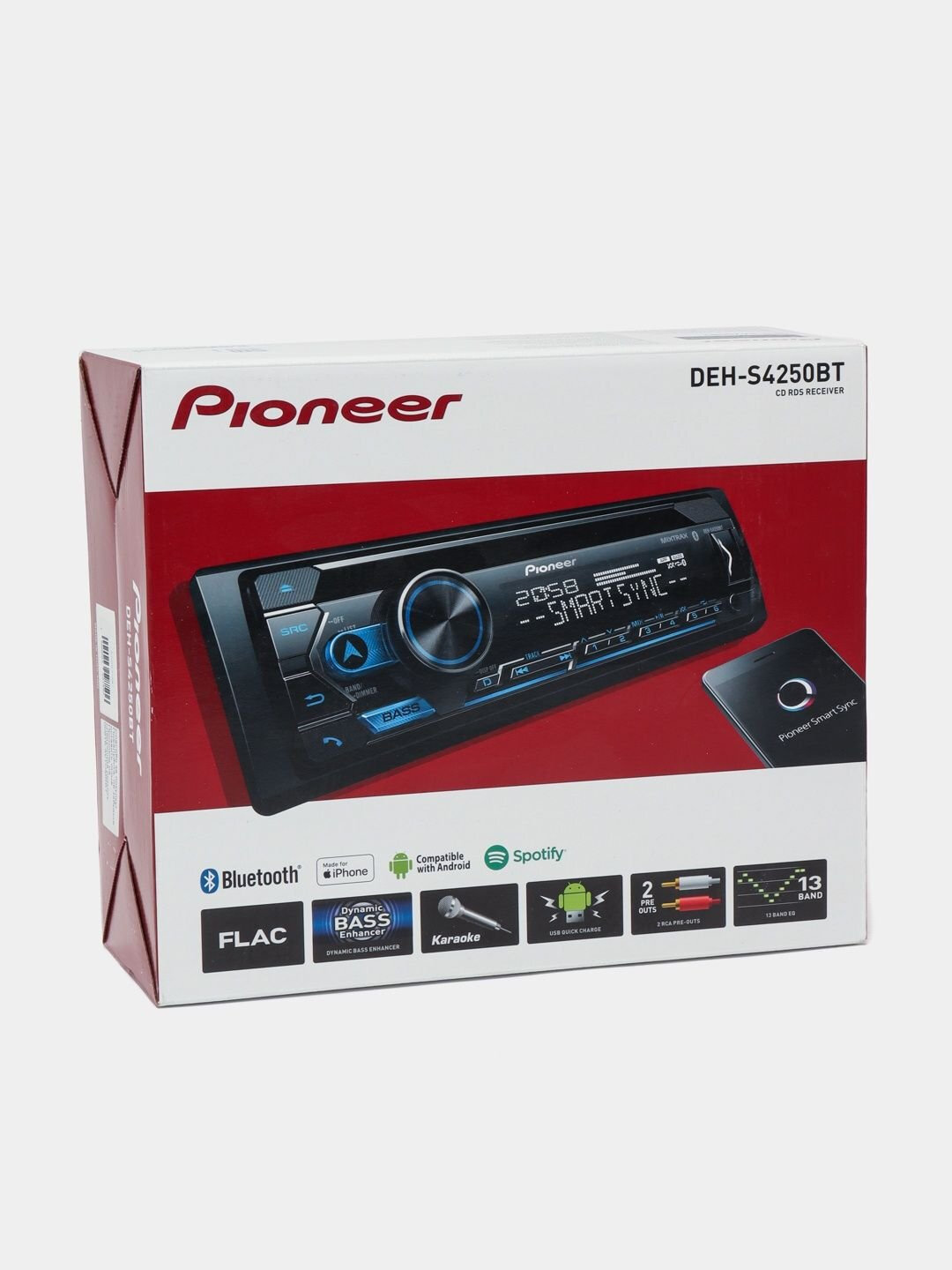 Автомагнитола Pioneer "DEH-S4250BT", с CD-приводом и Bluetooth, 1DIN, 2,0" — фото 1