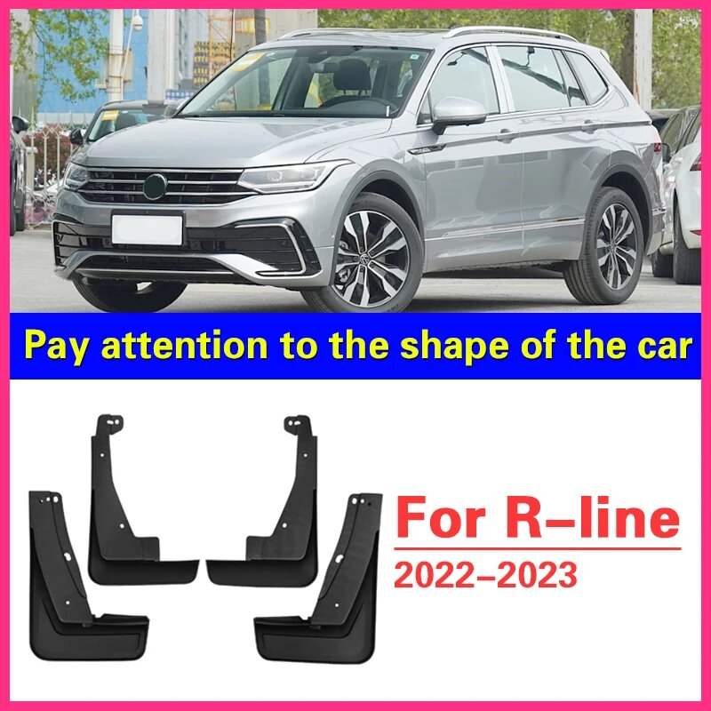 Брызговики для Volkswagen VW Tiguan L R Line 2017-2023, передние и задние, аксессуары, защита от брызг, крылья, Styline