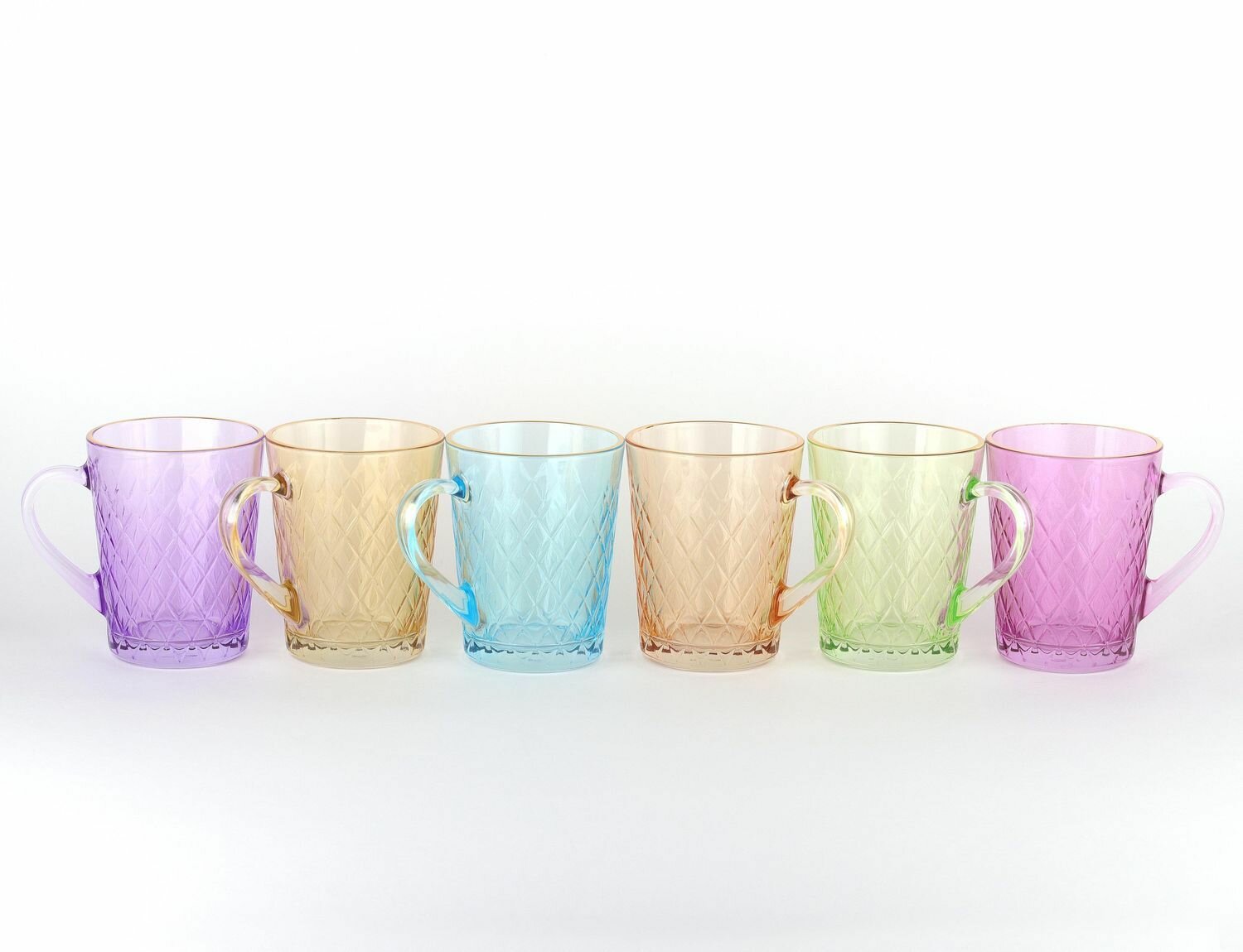 Набор 6 кружек 250мл/d8см h10см / Радуга+А1 (шт.)