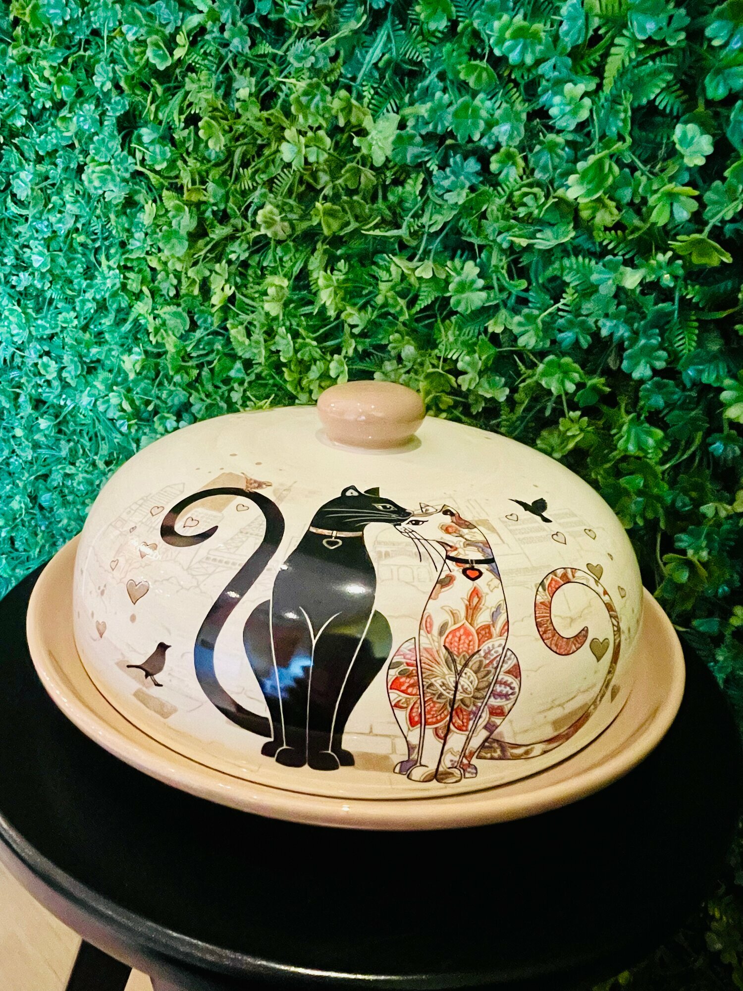 Блюдо для блинов с крышкой, круглое, цвет бежевый, с узором, 1 шт. — фото 1