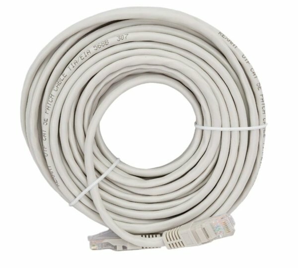 Патч-корд UTP 5e кат литой 15 м. серый REXANT — фото 1