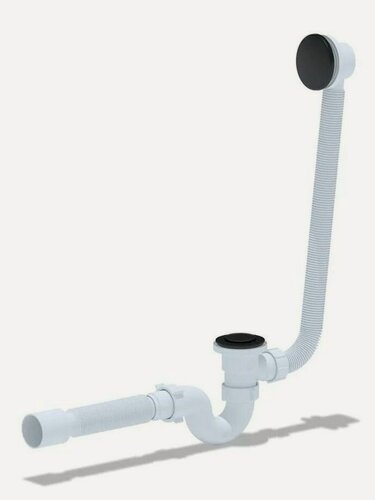 Изображение товара Слив-перелив АниПласт с выпуском 1 1/2"х40 с переливом, клик-клак, черный