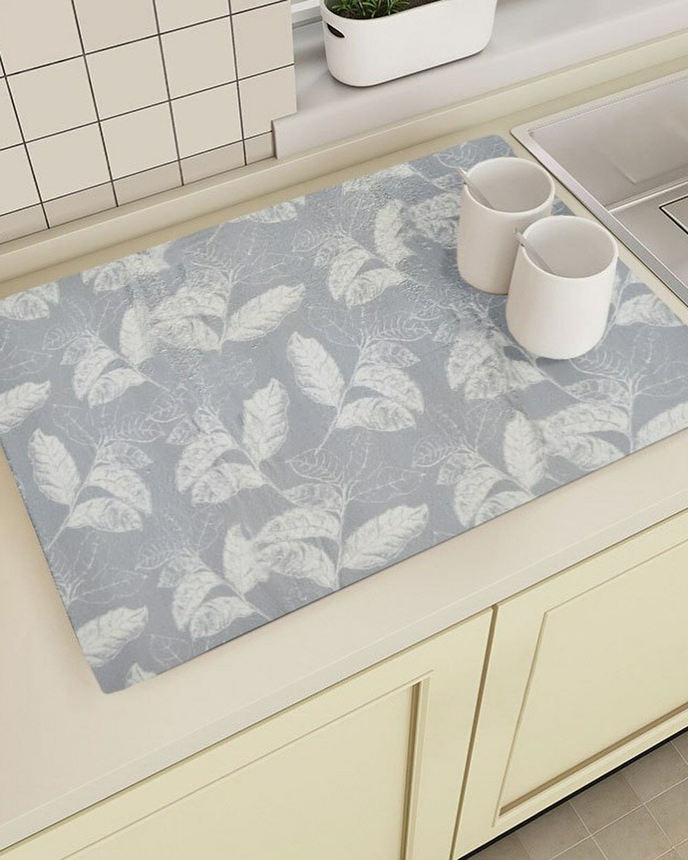 Впитывающий коврик для сушки посуды на кухню, 38x50 размер, комфортный