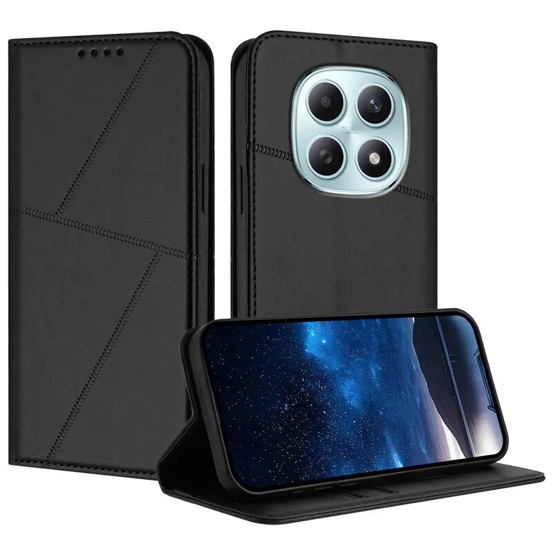 Чехол для Xiaomi Redmi Note 15 4G / Сяоми Редми Нот 15 4G, защитный чехол премиум-класса из искусственной кожи слоты для карт, чехол-книжка с откидной крышкой, совместимый с книгой