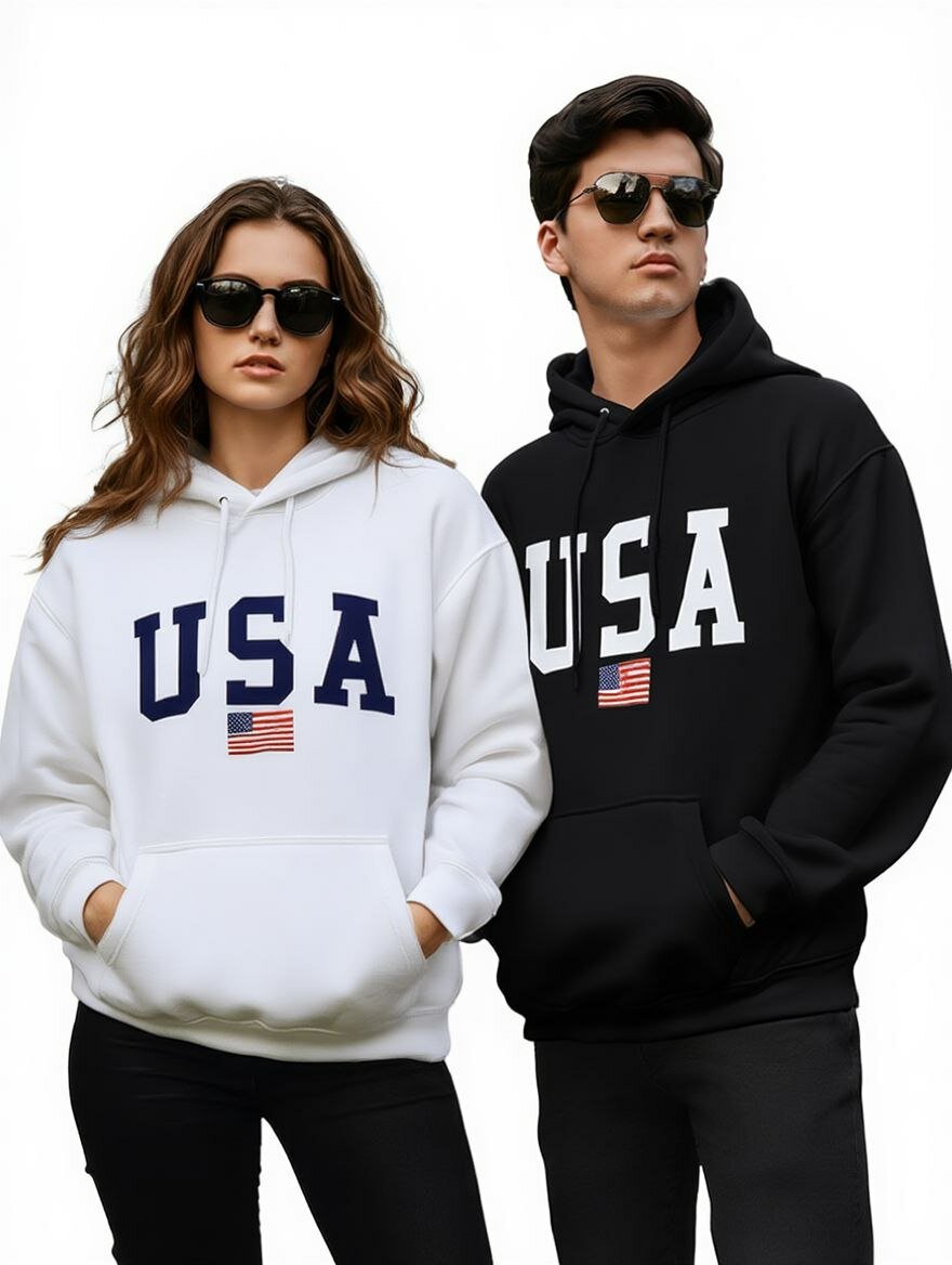 Худи  Hoodie USA, размер M, белый — фото 1