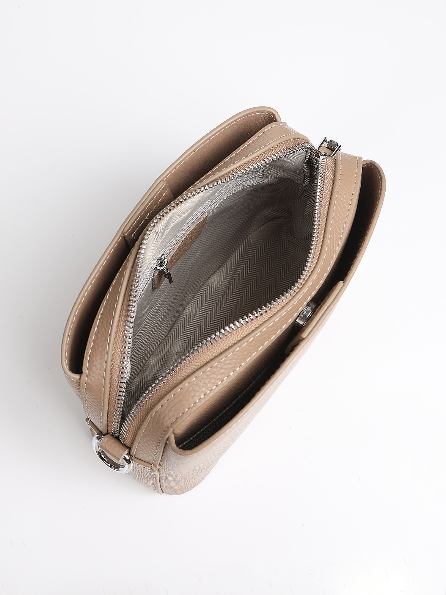 Сумка кросс-боди TERVOLINA, фактура зернистая, бежевый — фото 1