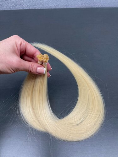 Изображение товара Натуральные волосы, для наращивания, на капсулах, блонд, 50 прядей, 60 см