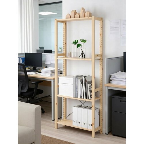 фото Стеллаж икеа ивар ikea ivar 4 полки, шxгxв: 89х30х179 см, массив сосны