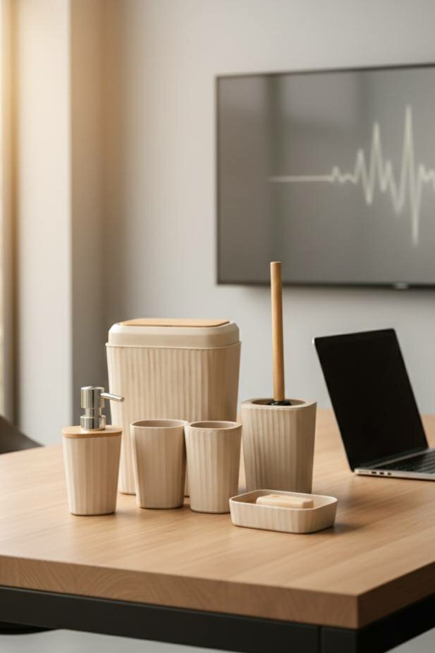 Набор аксессуаров для ванной комнаты Современный набор аксессуаров для ванны — фото 1