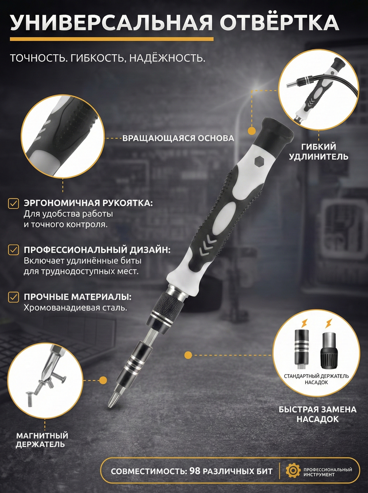 Набор отверток для точных работ /мини-отвертки/ отвертка для телефона и электроники /набор инструментов/23 февраля — фото 1