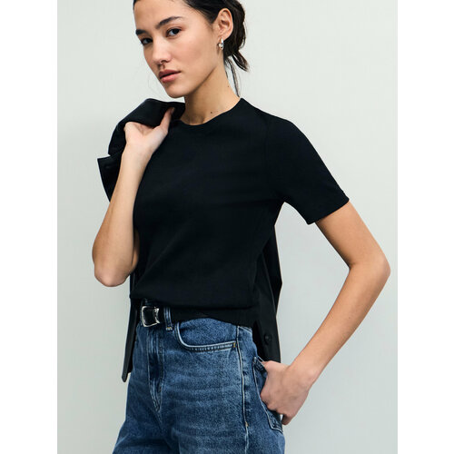 фото Футболка zarina, размер 2xl (ru 52), черный