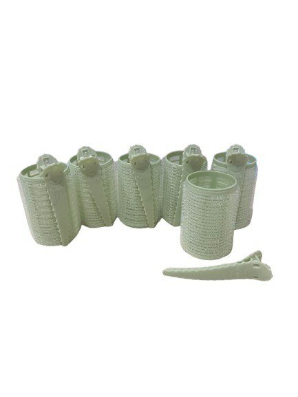 Бигуди липучки с зажимом набор 6 шт , для укладки и придания обьёма волосам легкий материал — фото 1