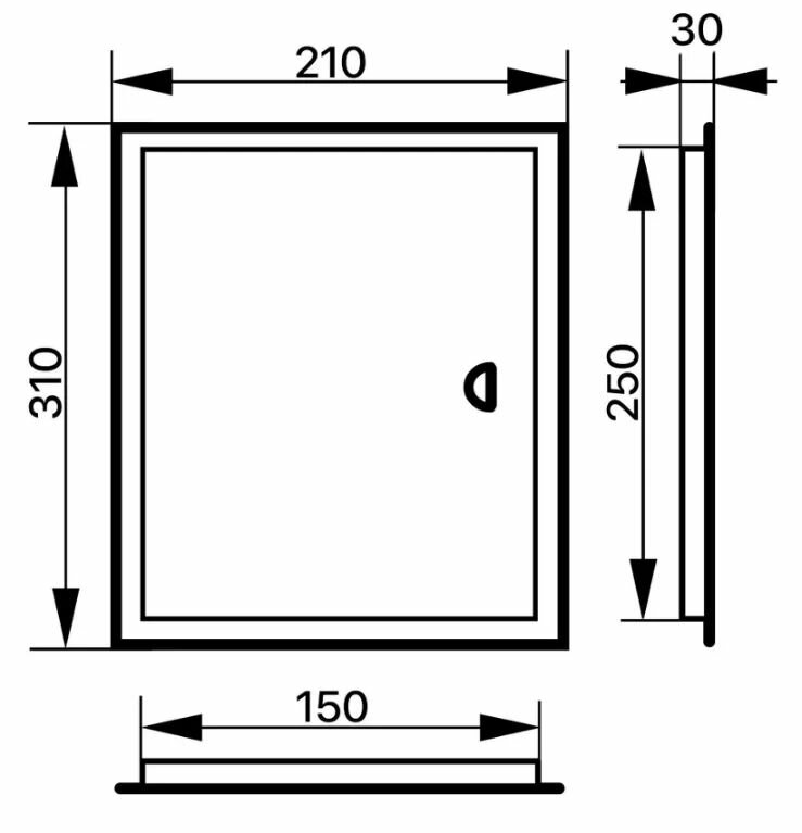 Люк настенный Evecs ЛТ1525Мп 21х31 см — фото 1