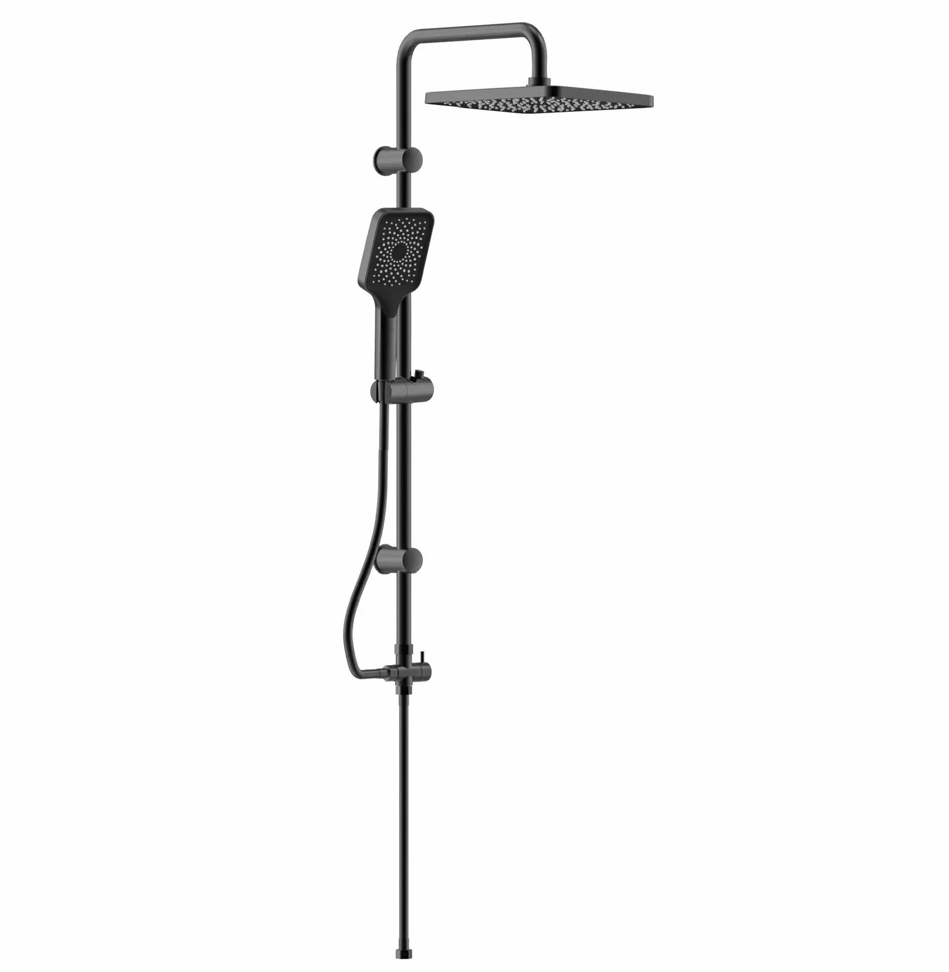 Душевая стойка Тропический душ TER-90BL, нержавеющая сталь, черный