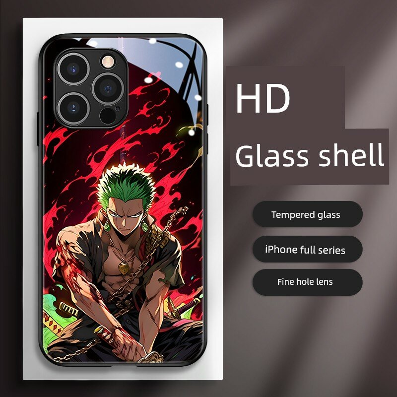 Чехол из стекла с аниме-темой Один Пират для iPhone 16 Plus, древний стиль, премиальная защита, совместимость с