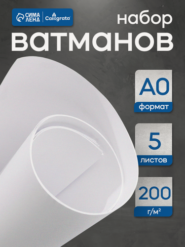 Изображение товара Набор Calligrata, 5л ватман чертежный А0 (840х1189), 200г/м2, ВА0