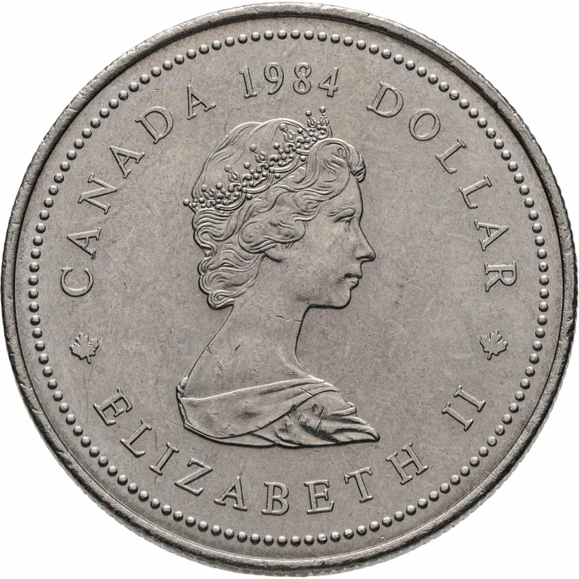 Канада 1 доллар dollar 1984 "450 лет с момента открытия французской Америки Жак Картье", Никель, в сохранности AU