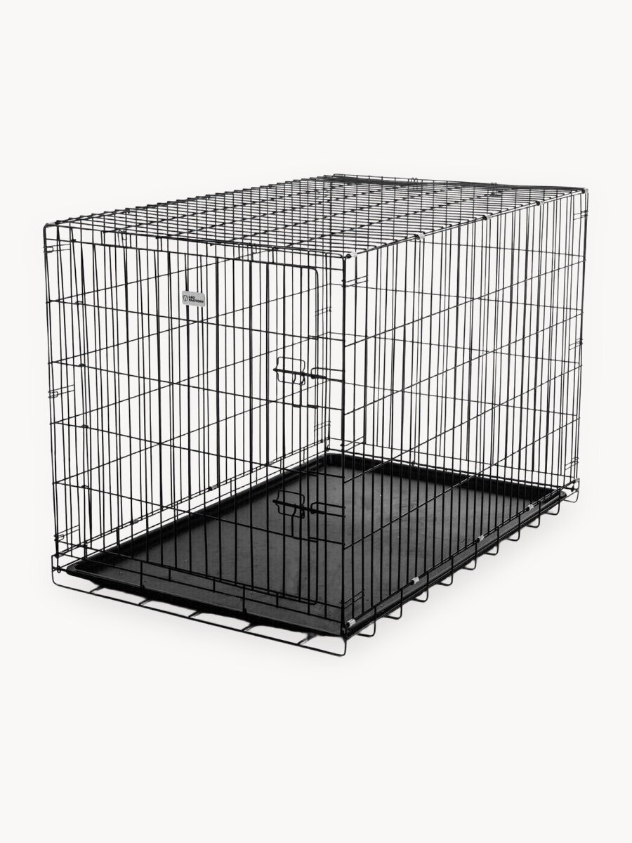 Клетка для собак №6 (2 двери) LEO FACTORY 120x70x75 см черная