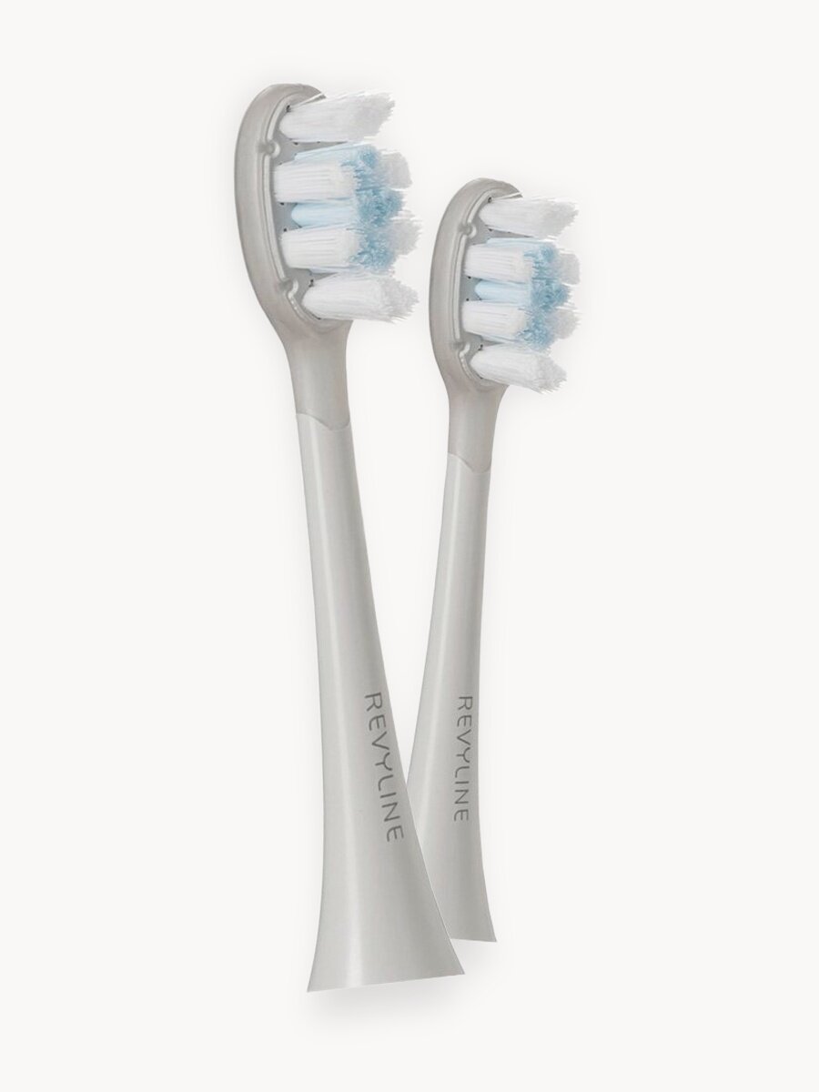 Сменные насадки для электрической зубной щетки Revyline RL 066, бежевые, средне-мягкая щетина, 2 шт.