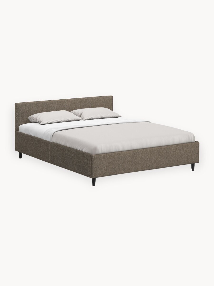 Кровать с матрасом 160х200 см двуспальная MOON FAMILY 1250, Коричневая, с подъемным механизмом