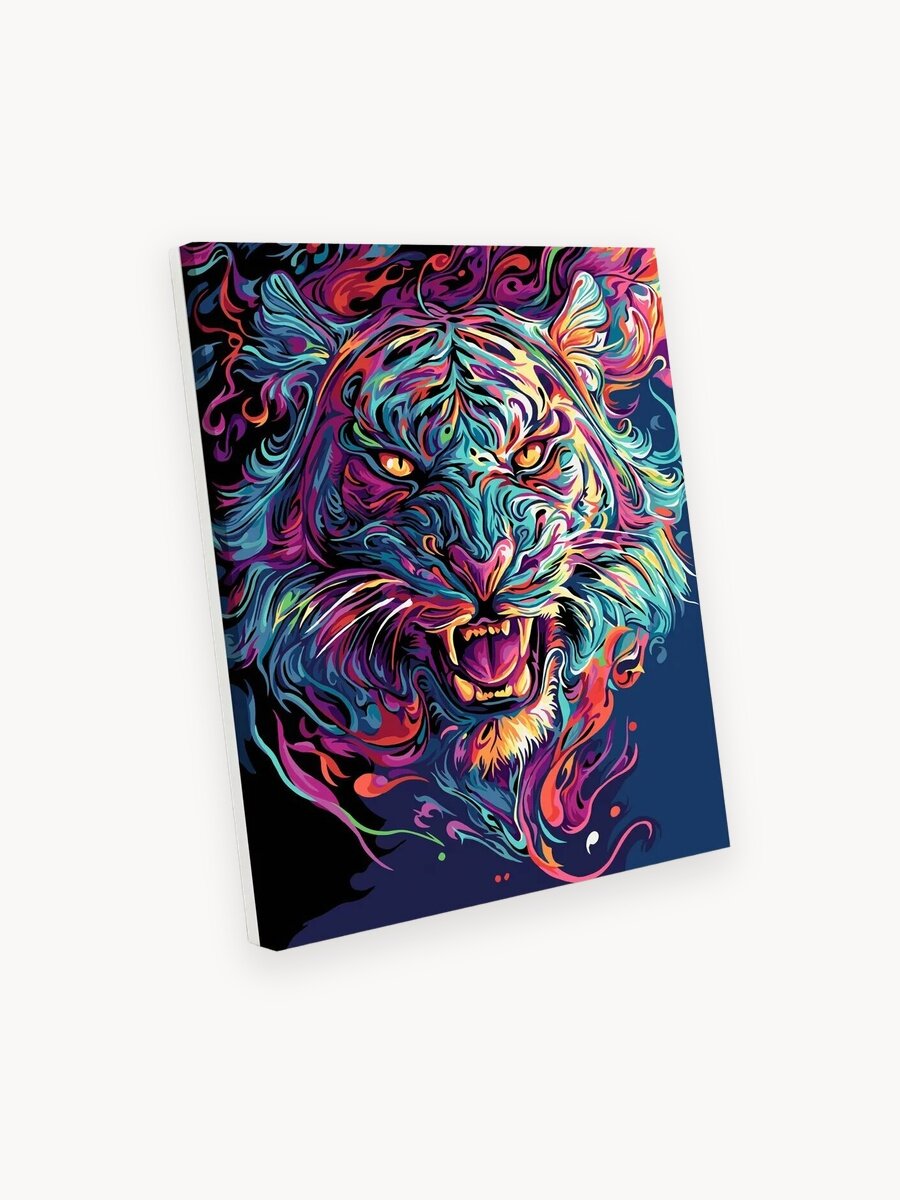 Картина по номерам на холсте с подрамником 40х50 см Дух тигра