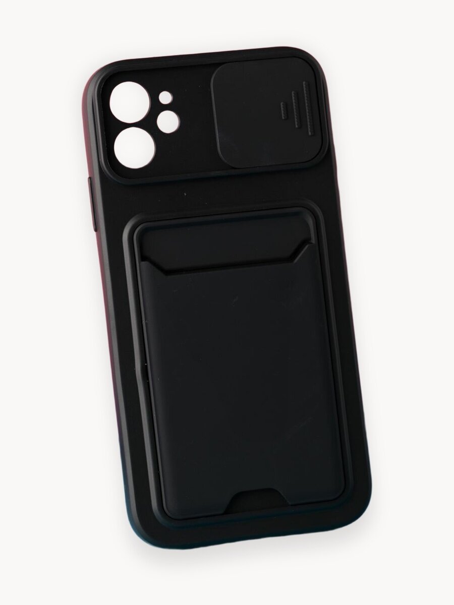 Чехол О'Кейси, для iPhone 11, с карманом, отделение для банковских карт, чёрный