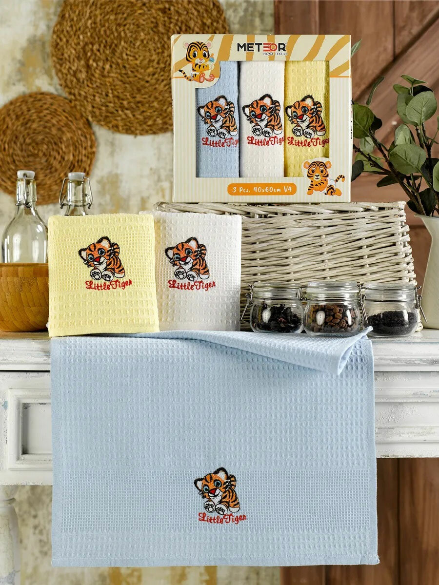 Набор вафельных полотенец 40х60 (3 шт) 11602 Bionce V4 Meteor (разноцветный), Комплект полотенец (3 шт)