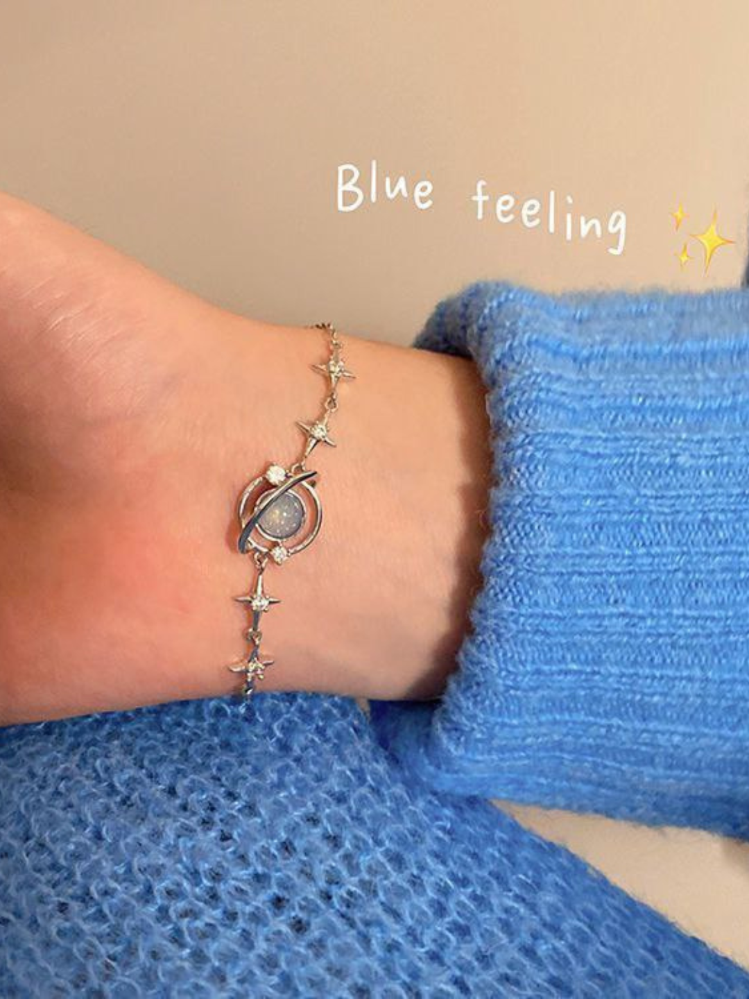 Набор браслетов, металл, размер 19 см, blue — фото 1