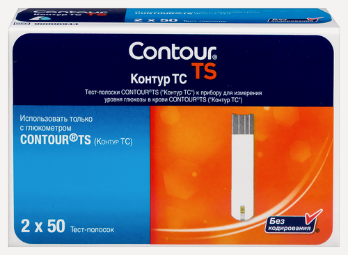 Изображение товара Тест-полоски к глюкометру контур ТС №50х2
