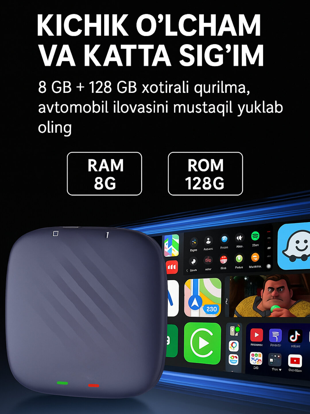 Android Carplay Box Bluetooth-система для автомобилей, 6/64ГБ — фото 1