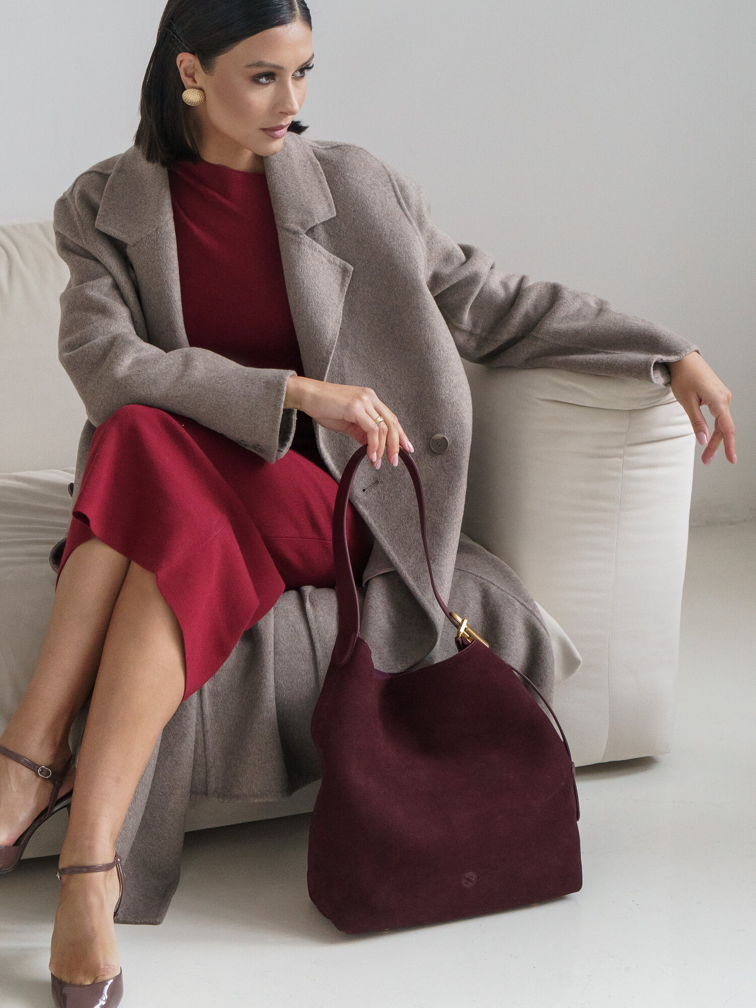 Сумка мешок Paprika Bag Italy, красный, фиолетовый