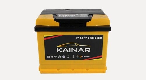 Изображение товара Аккумуляторная батарея KAINAR 6СТ-62 обратная полярность 12В 62 А·ч 590 А кальциевый