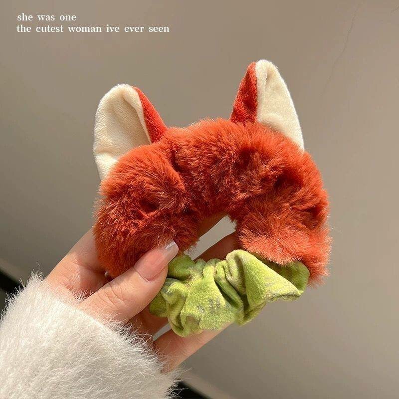 Резинка для волос с ушками персонажей Зверополис, мягкая плюшевая 1штука Лис