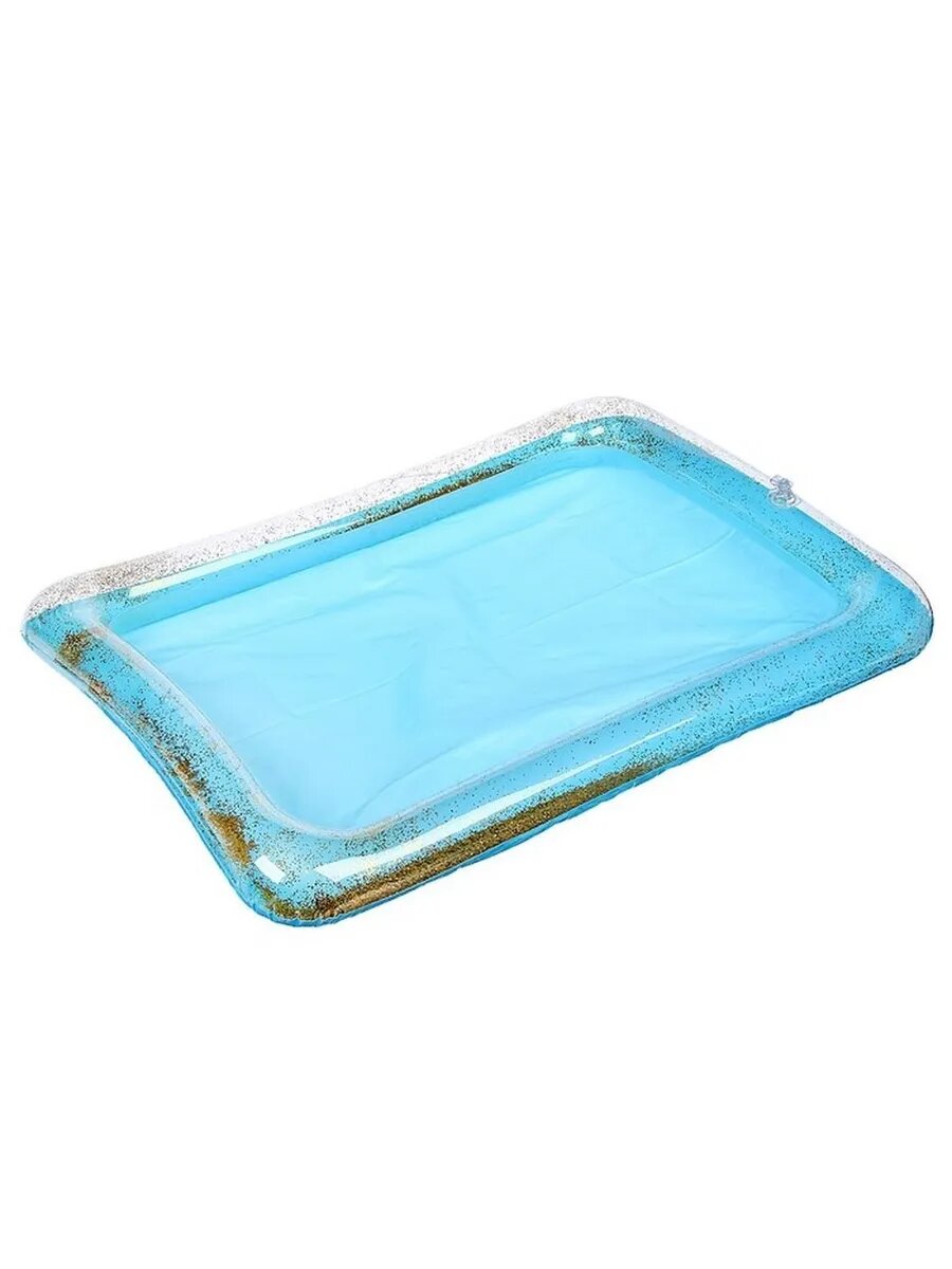 Надувная голубая песочница с блёстками 60х45 см