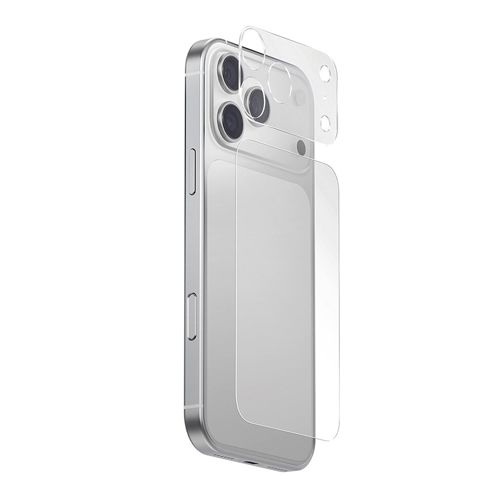 Uniq стекло для модуля камеры iPhone 17 Pro Max, Optix Aeroshield+ (с пленкой в наборе), Frost Clear (+installer)