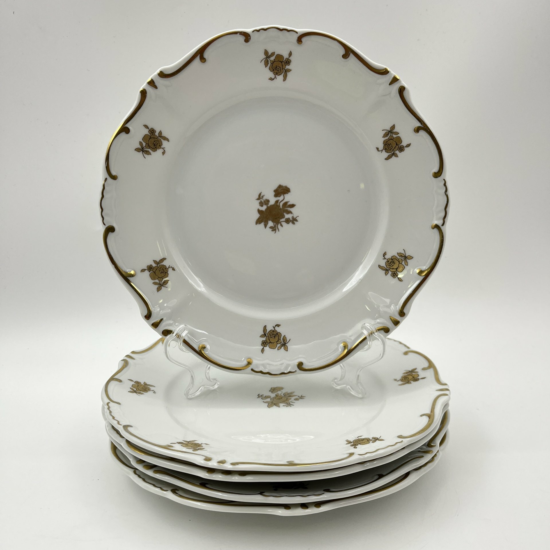 Набор из 5-ти десертных тарелок, украшенных цветочным декором, серия "Katharina"